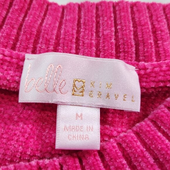 Belle by Kim Gravel Crewneck Pink with Gold Accent Buttons Medium.  Lot E - Picture 4 of 7